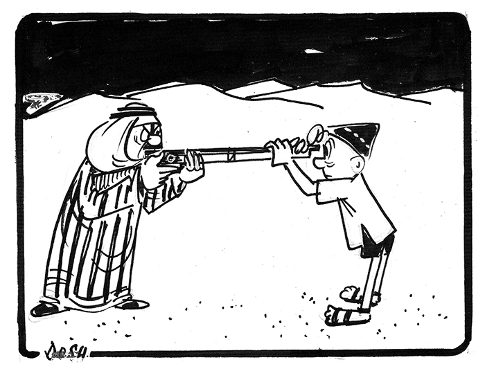 קריקטורה-סיכויי השלום מתרחקים
